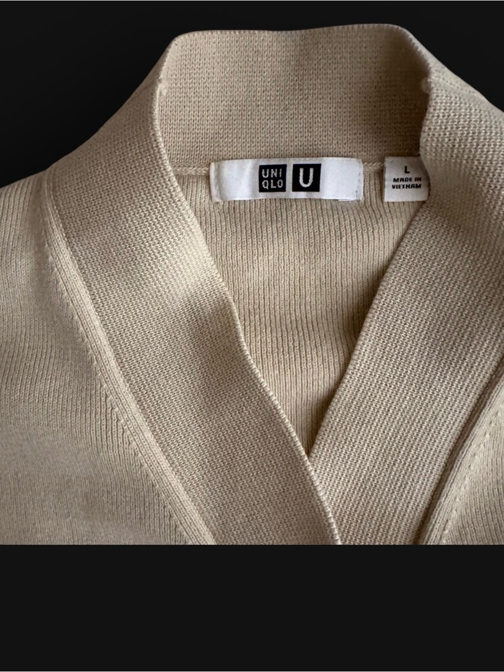 Uniqlo Cream Button-Front Knit Cardigan - Picture 4 of 4
